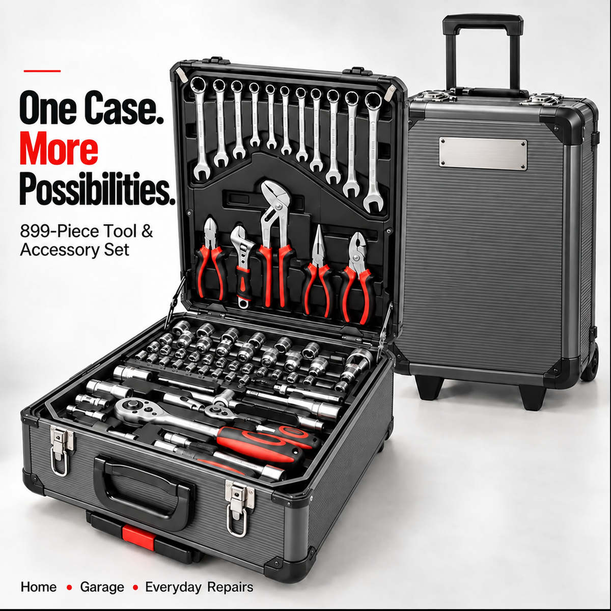899-Piece Tool & Accessory Set with Rolling Storage Case