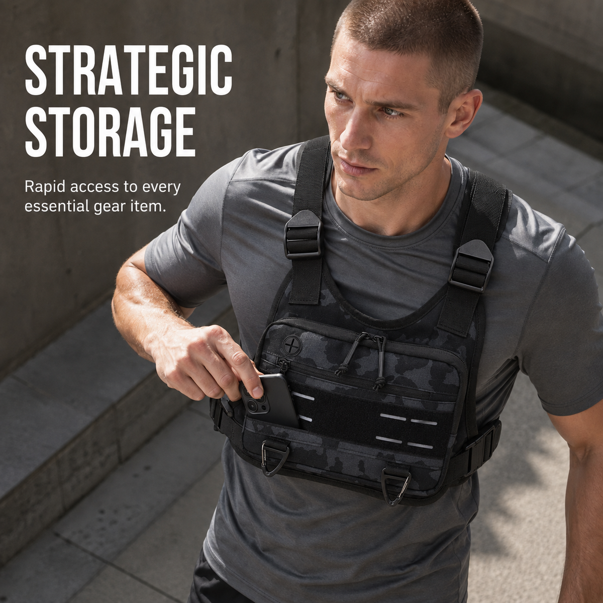 🔥 Men’s Tactical Quick-Access Chest Pack