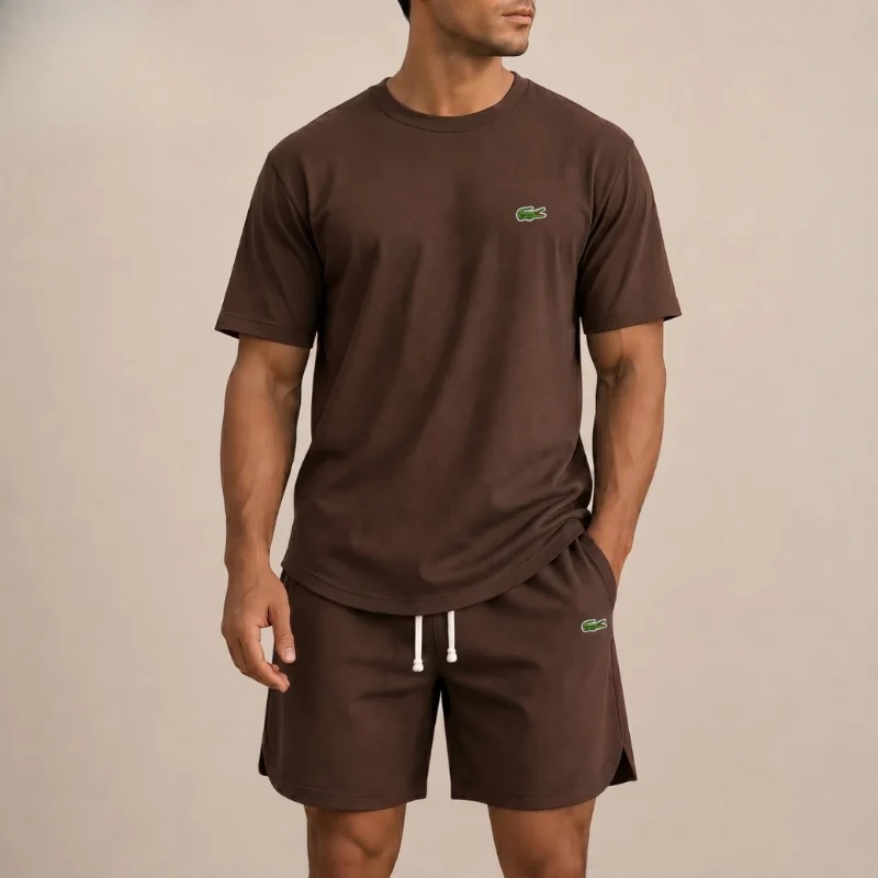 Men’s Premium Casual 2-Piece Set – Relaxed T-Shirt & Drawstring Shorts