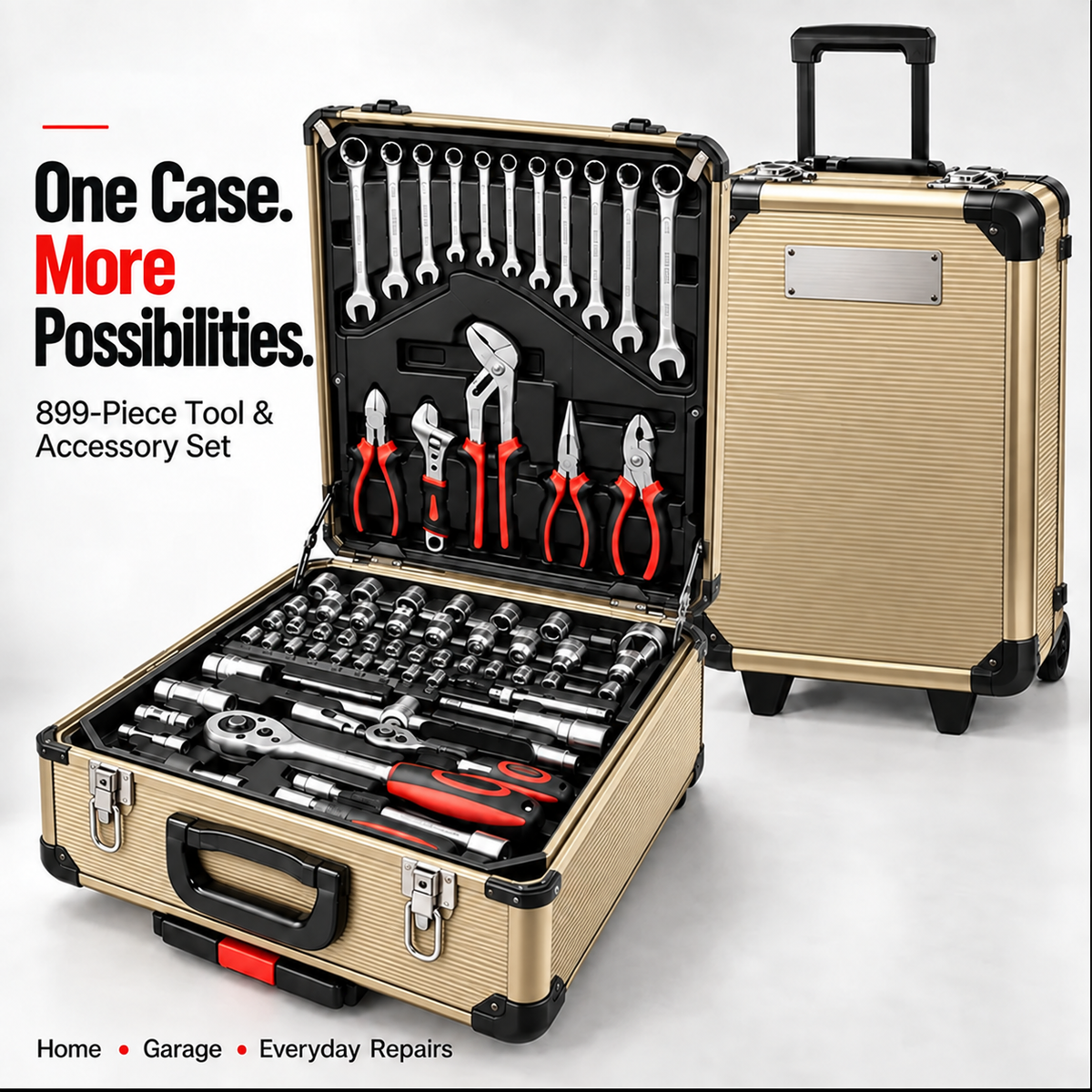 899-Piece Tool & Accessory Set with Rolling Storage Case
