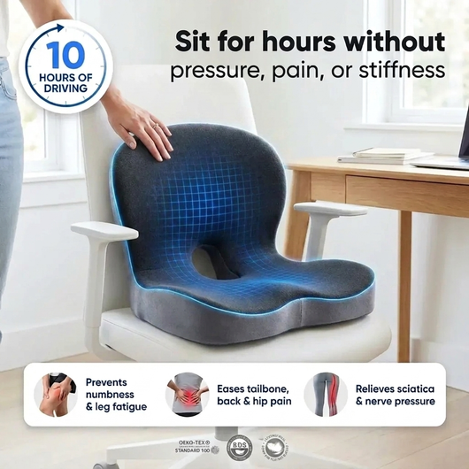 Comfort support cushion for long sitting